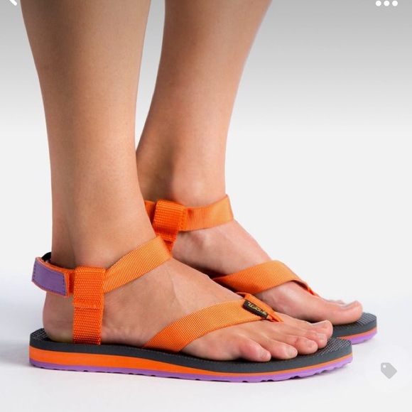 Teva Shoes - Teva - original hiking sandal orange and purple, flip flop ankle strap, 10